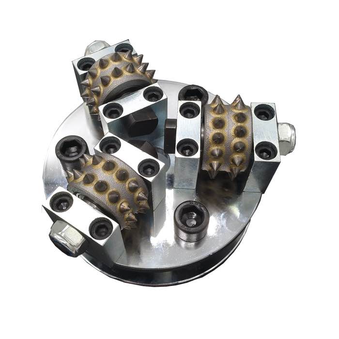 5''/125mm Bush Hammer Plate with 3 Rollers for Angle Grinder (JOY-BHP-5BH)