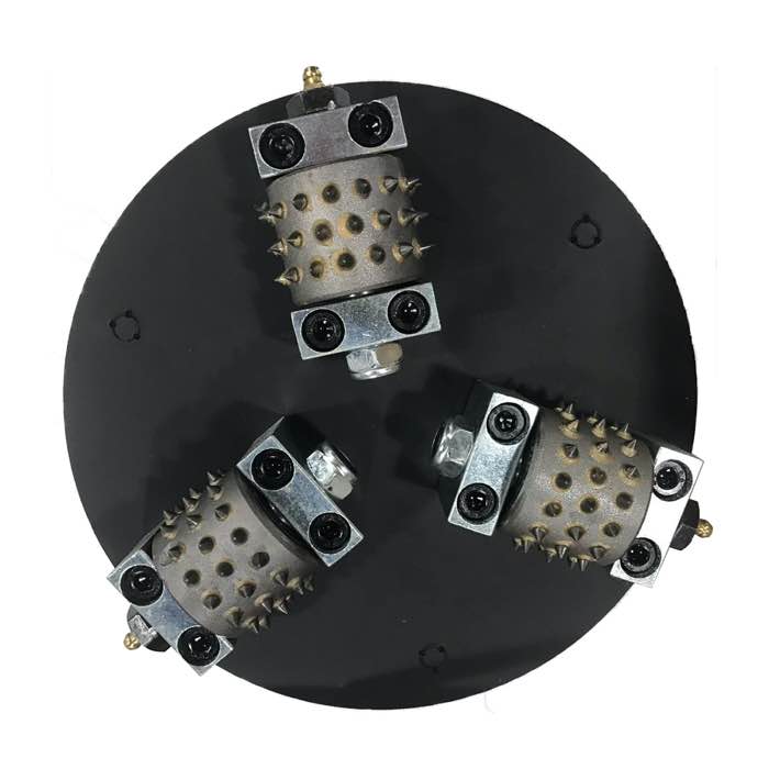 8''/200mm Klindex Bush Hammer Plate with 3 Rollers (JOY-KLD-BH-3)